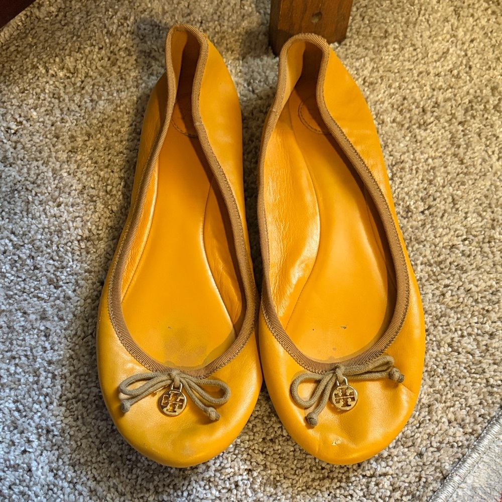 Tory Burch Women's Yellow Ballet Flats
